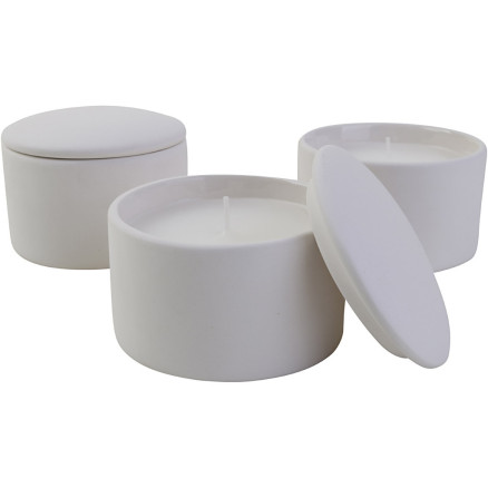 Keramik-Kerzengefäß mit Kerze, Größe 9x9x6,7 cm, 12 Stk/ 1 Pck Keramik-Kerzengefäß mit Kerze, Größe 9x9x6,7 cm, 12 Stk/ 1 Pck von Diverse