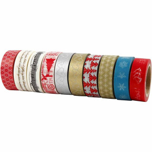 Klebeband, Weihnachten, B 15 mm, 10 m/ 10 Pck von Diverse