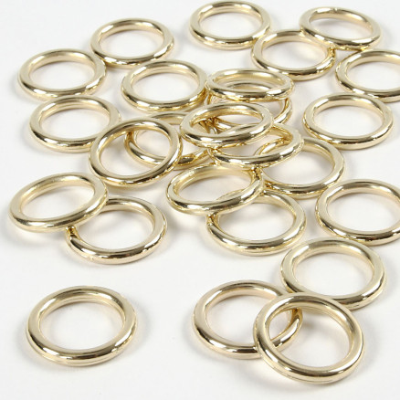 Kunststoffring, Größe 15 mm, Dicke 2 mm, gold, 25 Stück / 1 Pk. Kunststoffring, Größe 15 mm, Dicke 2 mm, gold, 25 Stück / 1 Pk. von Diverse