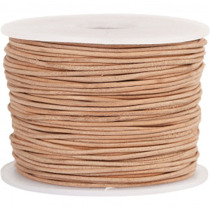 Lederband, Dicke 1 mm, Beige, 50m/ 1 Rolle von Diverse