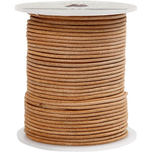 Lederband, Dicke 2 mm, Beige, 50m/ 1 Rolle von Diverse