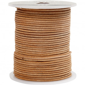 Lederband, Beige, Dicke 2 mm, 50 m/ 1 Rolle von Diverse