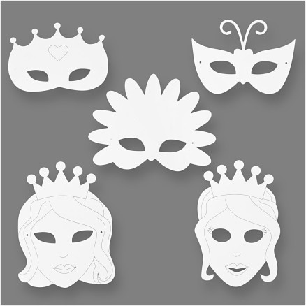 Märchen-Masken, H 13,5-25 cm, B 17-25 cm, 230 g, Weiß, 16 Stk/ 1 Pck Märchen-Masken, H 13,5-25 cm, B 17-25 cm, 230 g, Weiß, 16 Stk/ 1 Pck von Diverse