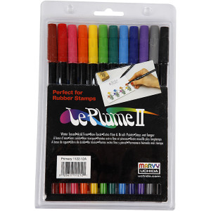 Marvy Le Plume II Marker, Kräftige Farben, 12 Stk/ 1 Pck von Diverse