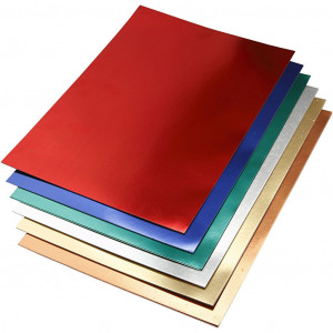 Metallic-Folienkarton, A2, Blatt 420x594 mm, 280 g, Sortierte Farben, von Diverse