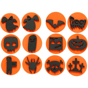 Moosgummi-Stempel, Halloween, D 7,5 cm, Dicke 2,5 cm, 6 Stk/ 1 Pck von Diverse