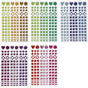 Mosaik-Sticker, Sortierte Farben, D 8-14 mm, 11x16,5 cm, 10 Bl./ 1 Pck von Diverse