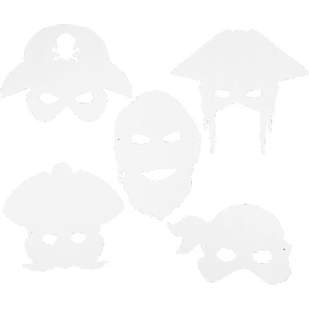 Piraten-Masken, H 16-26 cm, B 17,5-26,5 cm, 230 g, Weiß, 16 Stk/ 1 Pck Piraten-Masken, H 16-26 cm, B 17,5-26,5 cm, 230 g, Weiß, 16 Stk/ 1 Pck von Diverse
