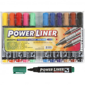 Power Liner, Strichstärke: 1,5-3mm, 12 Stk, Farbenmix von Diverse