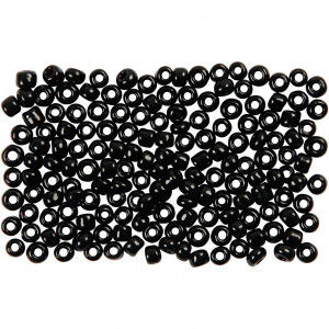 Rocailleperlen, D 3 mm, Größe 8/0, Lochgröße 0,6-1,0 mm, Schwarz, 500g von Diverse