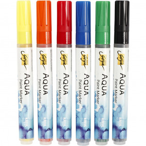 SOLO GOYA Aqua Paint Marker-Sets, Sortierte Farben, 6Stk/ 1 Pck von Diverse