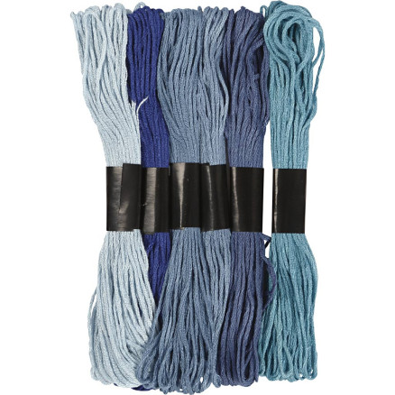 Stickgarn, Dicke 1 mm, Harmonie in Blau, 6 Bündl./ 1 Pck Stickgarn, Dicke 1 mm, Harmonie in Blau, 6 Bündl./ 1 Pck von Diverse