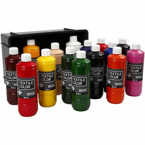 Textilfarbe, Sortierte Farben, 15x500ml/ 1 Pck von Diverse