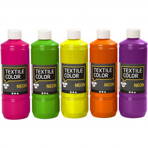 Textilfarbe, Sortierte Farben, 500 ml/ 5 Pck von Diverse