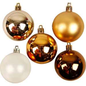 Weihnachtsbaumkugeln, Golden, D 6 cm, 20 Stk/ 1 Pck von Diverse