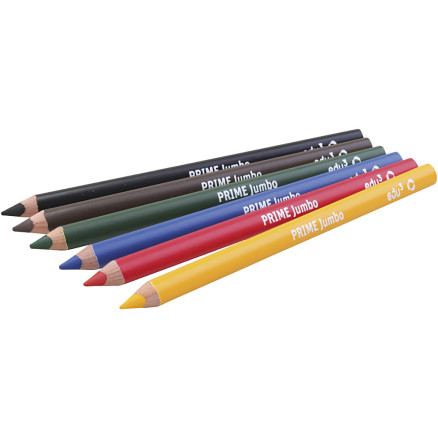 edu3 Jumbo-Buntstifte, Dicke 10 mm, Mine 6,25 mm, Sortierte Farben, 6 Stk/ 1 Pck edu3 Jumbo-Buntstifte, Dicke 10 mm, Mine 6,25 mm, Sortierte Farben, 6 Stk/ 1 Pck von Diverse