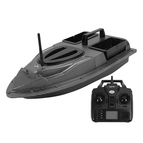 Diyeeni RC-Köderboot, 500 M/546 Yards Ferngesteuertes Fischerboot, 3,3 Pfund Ladendes GPS-Positionierungs-Köderboot mit LED-Nachtlicht, Eingebauter 12000-mAh-Akku, Wasserdicht von Diyeeni