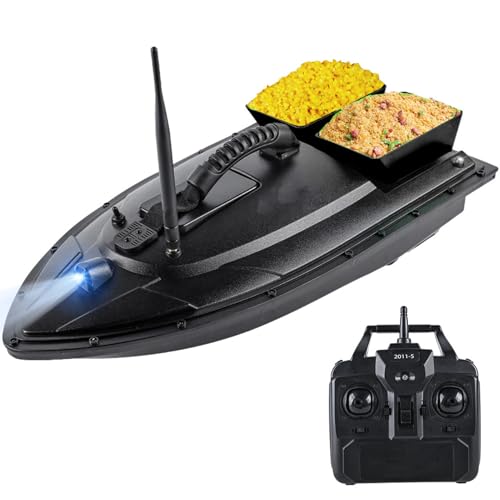 Köder Boot, RC Köder Boot mit GPS, 1,5 Kg/3,3 Lbs Laden & Dual Bins Angel Köder Boot, 500m Fernbedienung mit Nachtlicht und Batterie mit Großer Kapazität, Zum Ziehen von Netz von Diyeeni