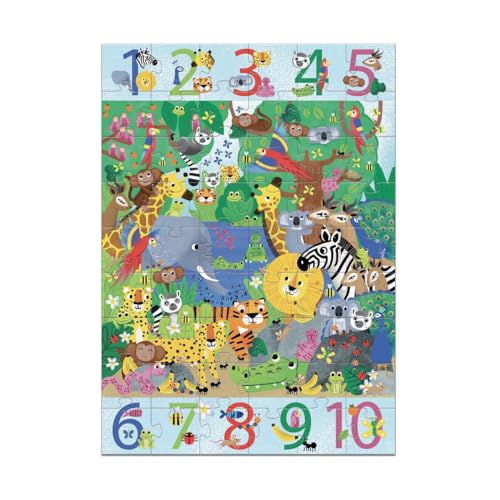 DJECO 37148 P. Gigante 1 a 10 Jungla Tiere Geschicklichkeitsspiele, bunt von Djeco