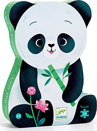 DJECO 37282 P. Silhouette Leo der Panda Robot Einrastbare Rätsel, bunt von Djeco