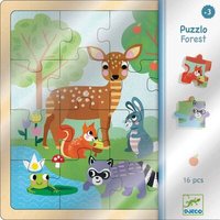 DJECO DJ01812 Holzpuzzle 16 Teile Puzzle Wald von Djeco