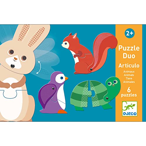 DJECO Puzzle Duo Artikel Tiere (38175), bunt von Djeco