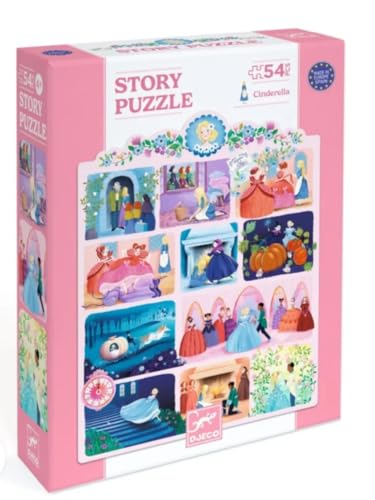 DJECO Story Puzzles Aschenputtel Spiel für Kinder Alter 4 + Stück 54 Farben gemischt von Djeco