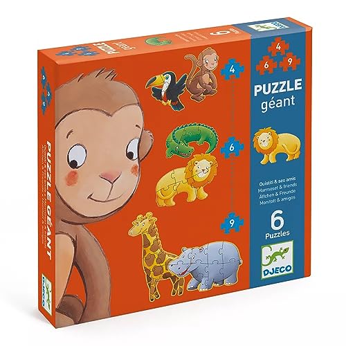 Djeco DJ07114 Tier Progressive Puzzles, gemischt von Djeco