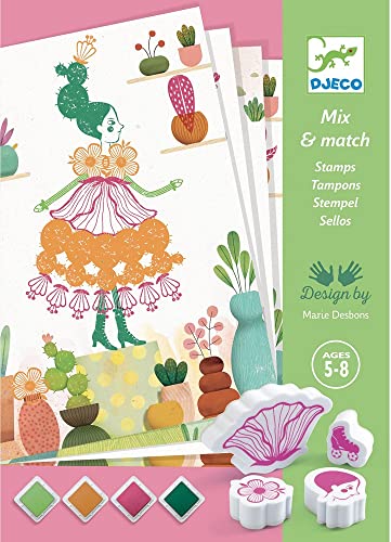 DJECO 38741 Sellos Flower Girls Briefmarkensammlung, bunt von Djeco