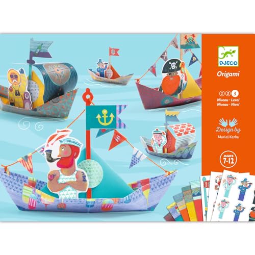 Djeco DJ08779 Kreativ Set Origami Floating Boats, Blau Grün von Djeco