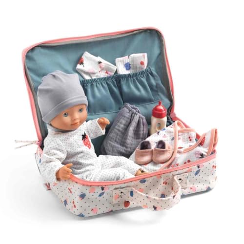 Djeco Puppe Vanille im Koffer | POMEA Babypuppe 32 cm mit Zubehör, weicher Körper, Schlafaugen, Kleidung & Accessoires | ab 18 Monate, Puppenset für unterwegs Djeco Puppe Vanille im Koffer | POMEA Babypuppe 32 cm mit Zubehör, weicher Körper, Schlafaugen, Kleidung & Accessoires | ab 18 Monate, Puppenset für unterwegs von Djeco