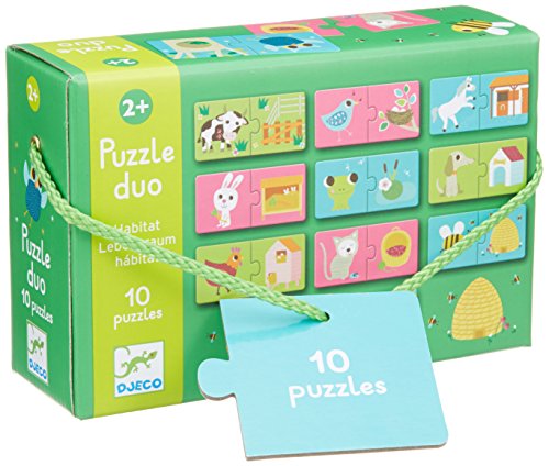 Djeco DJ08164 Puzzle Duo Habitat, Multicolour von Djeco