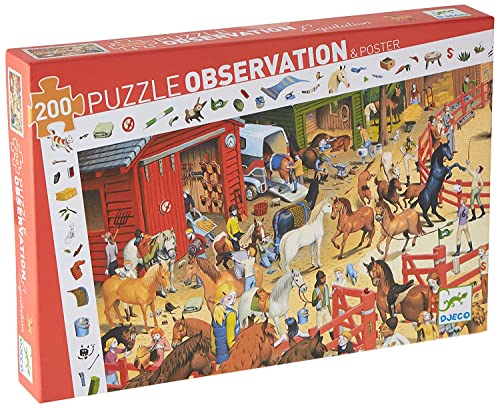 djeco Djeco Entdeckerpuzzle Pferde Mehrfarbig von Djeco