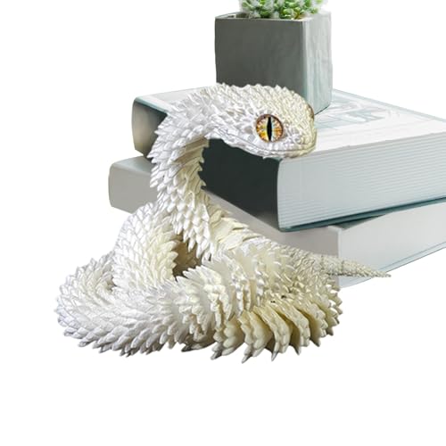 Djowyh 3D-gedruckte Gelenkschlange, 3D-gedruckte Tiere, 3D-Tiermodell-Ornamente, Kreatives 3D-Tier-Schlangenmodell-Desktop-Ornament für Mädchen, Kinder, Erwachsene von Djowyh