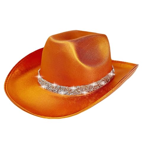 Djowyh Cosplay Cowboy Hut, Cowboyhut, Cosplay -Kostüm Glitter Disco Outfit, Western -Frauen -Männer Kostümhut für Leistung, Bühne, Rollenspiel, Halloween von Djowyh