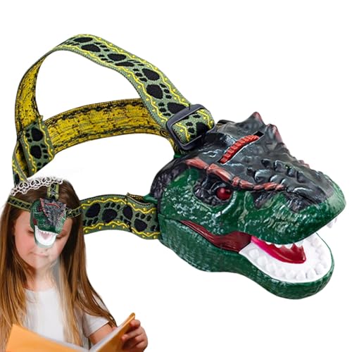 Djowyh Dinosaurier-Projektor für Kinder, Dinosaurier-Projektor mit Scheinwerfer, Nachtlicht-Projektor-Spielzeug für Kinder, Verstellbarer Stirnband-Scheinwerfer, Taschenlampen-Dinosaurier für Kinder von Djowyh