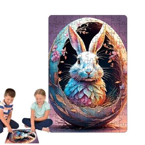 Djowyh Eier-Puzzle, Puzzle für Erwachsene, Kunst-Puzzle für die Familie, Niedliche Hasen-Puzzles, Kunstpuzzles für Erwachsene und Kinder von Djowyh