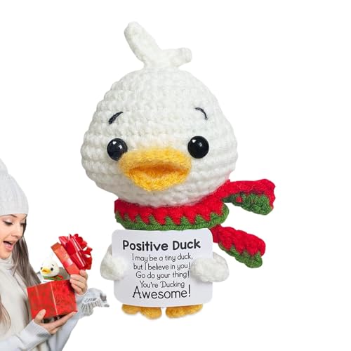 Djowyh Ente Gehäkelt, Kreative Wolle Tasche Gestrickte Ente Puppe Mit Karte Niedlich Kleine Gestricktes Entenspielzeug Ente Als Geburtstagsgeschenk Party Dekoration Ermutigung von Djowyh