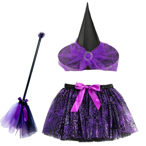 Djowyh Halloween Hexen Kostüm Set | Kinder Kostüm Zubehör Mit Und Rock | Verstellbares Halloween Für Mottopartys Fotosessions Karneval Djowyh Halloween Hexen Kostüm Set | Kinder Kostüm Zubehör Mit Und Rock | Verstellbares Halloween Für Mottopartys Fotosessions Karneval von Djowyh
