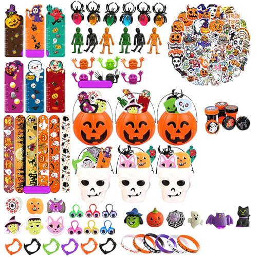 Djowyh Halloween Sensory Pop Packs,Halloween Fidget Toys Pack, 134 Stück Fidget-Partygeschenke für Kinder, Halloween-Partygeschenke, Halloween-Leckerli-Taschen, Stressabbau für Mädchen und von Djowyh