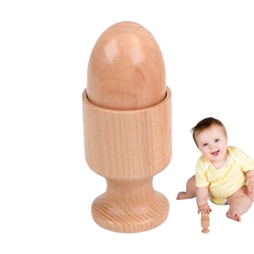 Djowyh Holzrassel für Babys - Naturbuchenholz Babyspielzeug Griffspielzeug für kleine Hände,Lustiges Lernspielzeug für 0-3 Kleinkinder, verbessert die Hand-Auge-Koordination von Djowyh