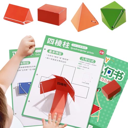 Djowyh Kinder 3D Geometrie Buch | Interaktives Ziehfaden Lernset Mit Pop-Up-Modellen | Fähigkeiten Entwicklung Spielzeug Für Zuhause Reisen Kindergarten Vorschule Innenbereich Djowyh Kinder 3D Geometrie Buch | Interaktives Ziehfaden Lernset Mit Pop-Up-Modellen | Fähigkeiten Entwicklung Spielzeug Für Zuhause Reisen Kindergarten Vorschule Innenbereich von Djowyh