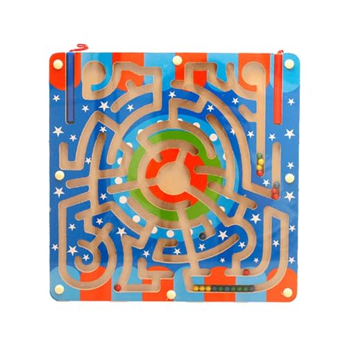 Djowyh Magnetisches Labyrinthbrett, Farb- und Zahlenlabyrinthbrett - Magnet-Labyrinth-Puzzlespiel Holzpuzzlebrett - Lernspielzeug für Feinmotorik für Kinder im Vorschulalter, Kindergarten von Djowyh