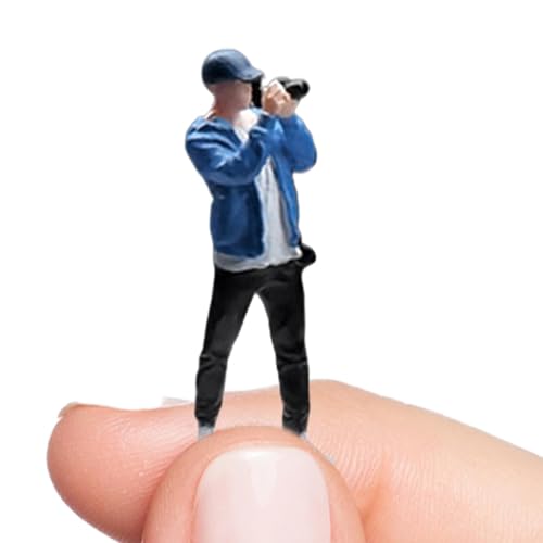 Djowyh Miniaturfigur Diorama -Modell, Fotografarcharakterfigur, 1/64 Skala -Simulation Miniaturanzeigespielzeug, Sammler -Diorama -Figur Street People Model für Frauen, Männer, Kinder von Djowyh