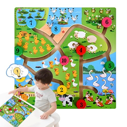 Djowyh Passendes Holzpuzzle, passendes Holzspiel | Puzzles Steckbrettspiel,Interaktives Feinmotorik-Brett, Brett-Holzpuzzlespielzeug für Kinder ab 3 Jahren von Djowyh