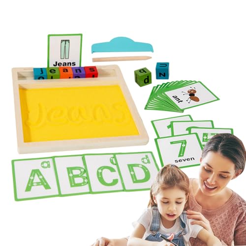 Djowyh Sandkasten Spielzeug Aus Holz,Buchstaben Nachfahren Holz Tablett - Sensorikspiel Zur Worterkennung Kindergarten Madchen Djowyh Sandkasten Spielzeug Aus Holz,Buchstaben Nachfahren Holz Tablett - Sensorikspiel Zur Worterkennung Kindergarten Madchen von Djowyh