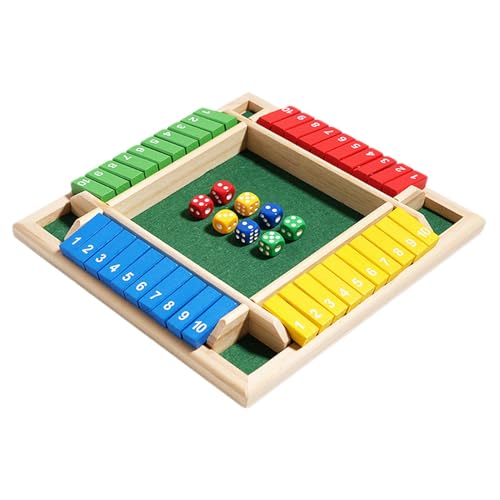 Djowyh Schließ die Box Würfelspiel | Shut The Box Holz Brettspiel | 2–4 Spieler, Verbessert Mathematik- Und Entscheidungsfähigkeiten Für Partys Und Zusammenkünfte von Djowyh