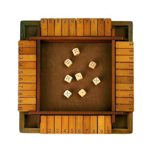 Djowyh Schließ die Box Würfelspiel | Shut The Box Holz Brettspiel | 2–4 Spieler, Verbessert Mathematik- Und Entscheidungsfähigkeiten Für Partys Und Zusammenkünfte von Djowyh