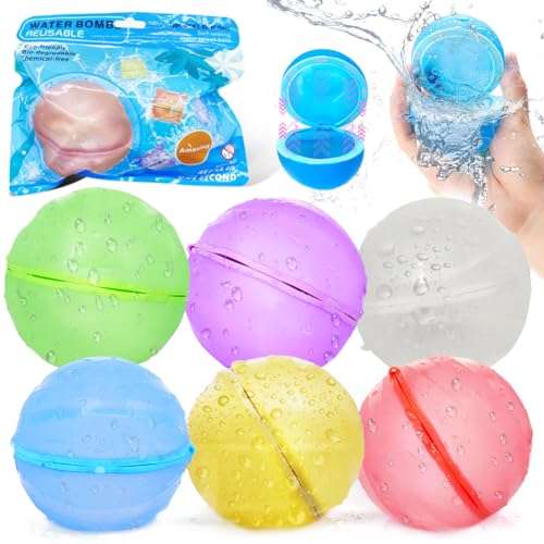 6 StüCk Wasserbomben Wiederverwendbar-Set,Wasserbomben-Kit,Magnet Wasserbomben SelbstschließEnd FüR Poolspielzeug Und Strandballspiele-Endloser Sommerspaß FüR Kinder Und Erwachsene! (Muscheln) von Dlishka