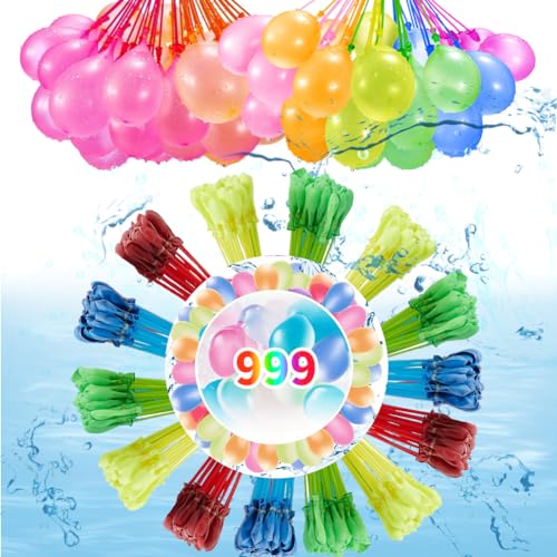 999 StüCk Wasserbomben SelbstschließEnd,Wiederverwendbare Wasserballons,SchnellfüLlende Wasserbomben FüR Kinderpool,Quick Fill&Knot,Ideal FüR Party,Pool Und Strand Spiele. von Dlishka